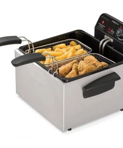 Wholesale ❤️ Presto® 5 Qt. Stainless Steel Dual Basket ProFry® Immersion Element Deep Fryer Stainless Steel ????