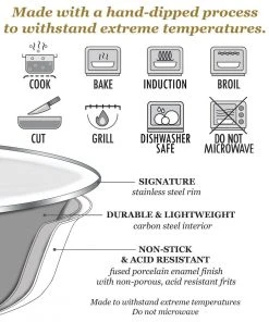 Hot Sale ???? Golden Rabbit Enamelware 16" X 12.5" Roasting Pan With Lid | Cobalt Swirl Blue, White & Blue ???? -Cuisinart Shop careinfo 893f6e0b 38b3 4d46 8055 6aeab0c3a9e0 2