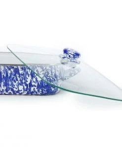 Hot Sale ???? Golden Rabbit Enamelware 16" X 12.5" Roasting Pan With Lid | Cobalt Swirl Blue, White & Blue ???? -Cuisinart Shop cb15 3