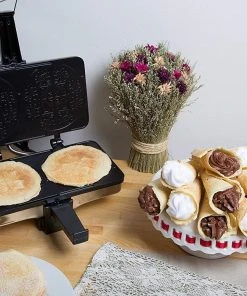 Promo ???? Cucina Pro CucinaPro Krumkake Baker Black, Iron, Silver ???? -Cuisinart Shop cucinapro krumkake baker 220 02 lifestyle