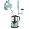 Buy ???? KitchenAid Aqua Sky Small Appliances Set | Mini Food Processor, Blender & Hand Mixer Green ????
