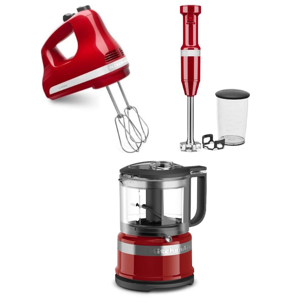 Promo ✔️ KitchenAid Empire Red Small Appliances Set | Mini Food Processor, Blender & Hand Mixer Red ✔️ 1 Promo ✔️ KitchenAid Empire Red Small Appliances Set | Mini Food Processor, Blender & Hand Mixer Red ✔️
