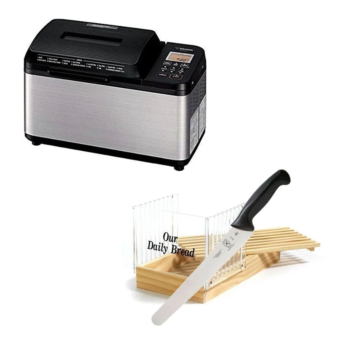 Outlet ???? Zojirushi Virtuoso Plus 2 Lb Bread Machine + Bread Slicing Accessories Bundle Black & Stainless ???? 1 Outlet ???? Zojirushi Virtuoso Plus 2 Lb Bread Machine + Bread Slicing Accessories Bundle Black & Stainless ????