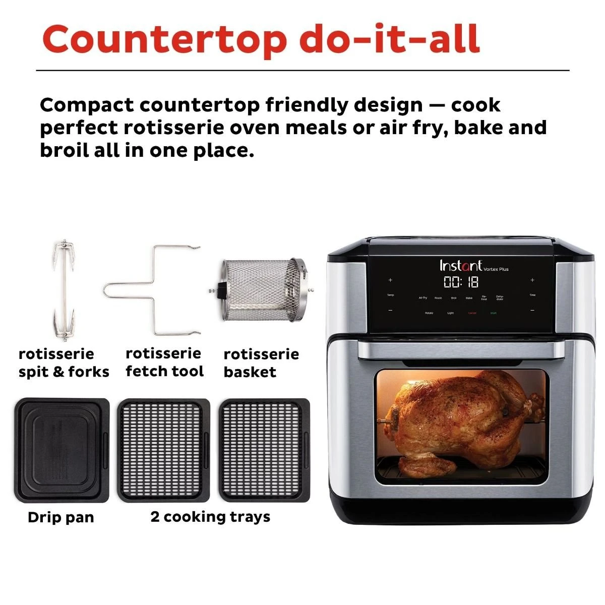 Brand new ❤️ Instant Vortex Plus Air Fryer Oven | 10-Quart Black & Stainless ⌛ 6 Brand new ❤️ Instant Vortex Plus Air Fryer Oven | 10-Quart Black & Stainless ⌛ - Image 6