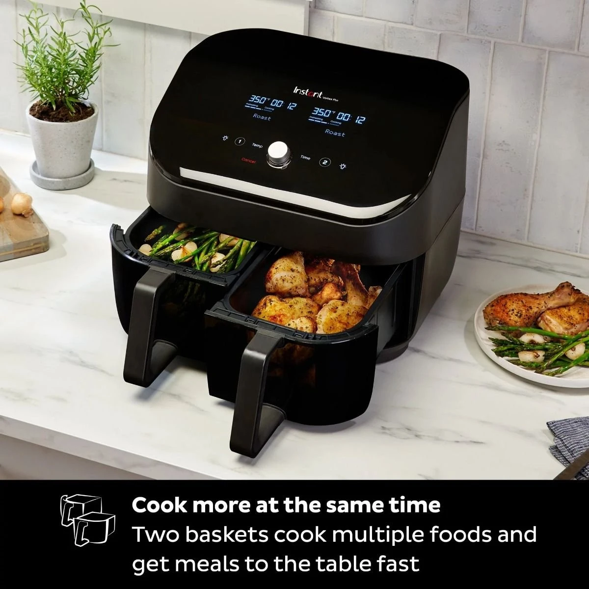 Cheap ???? Instant Vortex Dual Basket Air Fryer With Clear Cook | 8-Quart Black ???? 6 Cheap ???? Instant Vortex Dual Basket Air Fryer With Clear Cook | 8-Quart Black ???? - Image 6