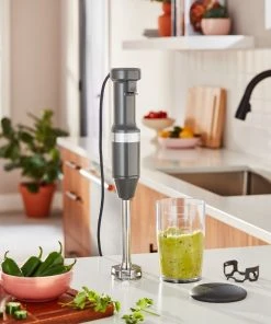 Buy ???? KitchenAid Variable Speed Corded Hand Blender | Matte Charcoal Grey Gray, Grey ✨ -Cuisinart Shop immersion blender lifestyle image