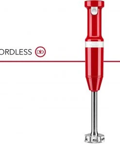 Promo ???? KitchenAid Variable Speed Cordless Hand Blender | Empire Red Red ????
