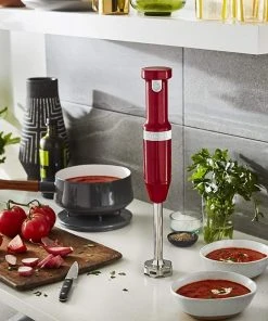 Promo ???? KitchenAid Variable Speed Cordless Hand Blender | Empire Red Red ???? -Cuisinart Shop khbbv53er empire red cordless hand blender by kitchenaid