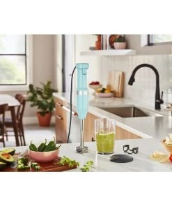Promo ???? KitchenAid Variable Speed Corded Hand Blender | Aqua Sky Blue ???? -Cuisinart Shop khbv53aq aqua sky corded hand blender