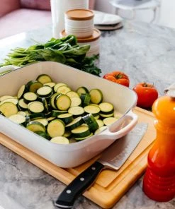 Hot Sale ???? Le Creuset 5.25 Qt. Rectangular Signature Cast Iron Roaster | Meringue White White ???? -Cuisinart Shop mroast2