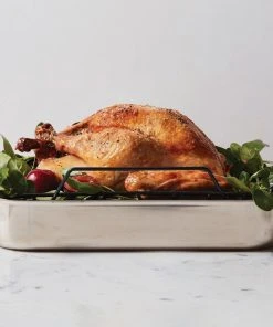 Hot Sale ???? Le Creuset Large Stainless Steel Roasting Pan With Nonstick Rack Silver ???? -Cuisinart Shop rs10539 lca 2019 holiday outlet roasterdiptychlayered turkey ret