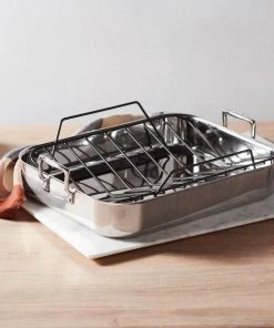 Flash Sale ???? Le Creuset Stainless Steel Roasting Pan With Nonstick Rack Silver ???? -Cuisinart Shop rs8772 fall shoot stainless roaster copy