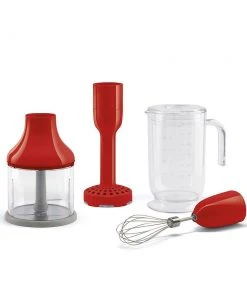New ???? SMEG Hand Blender Accessories 4-Piece Set | Red Red, Stainless Steel ????
