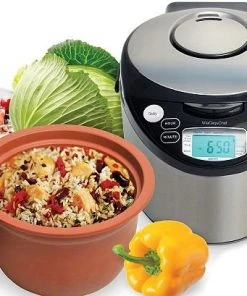 Buy ???? VitaClay Smart Organic Multicooker & Clay Insert - Oval, 6-Cup Dry / 3.2-Quart Black & Stainless, Natural ????