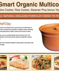 Flash Sale ???? VitaClay Smart Organic Multicooker & Clay Insert - Oval, 8 Cup Dry / 4.2-Quart Black & Stainless, Natural ❤️ -Cuisinart Shop vitaclay multicooker clayconstruct