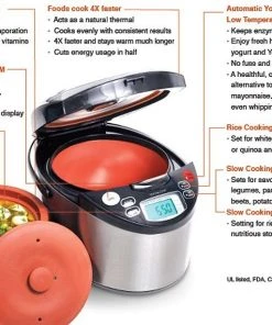 Flash Sale ???? VitaClay Smart Organic Multicooker & Clay Insert - Oval, 8 Cup Dry / 4.2-Quart Black & Stainless, Natural ❤️ -Cuisinart Shop vitaclay multicooker features both