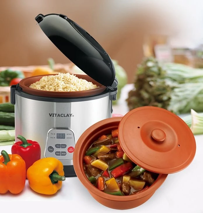 Best deal ✔️ VitaClay 2-in-1 Rice Slow Cooker & Clay Insert - Round 8 Cup / 4.2-Quart Black & Stainless, Natural ???? 1 Best deal ✔️ VitaClay 2-in-1 Rice Slow Cooker & Clay Insert - Round 8 Cup / 4.2-Quart Black & Stainless, Natural ????