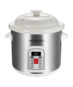 Top 10 ✔️ VitaClay Smart 6-In-1 Crock & Stock Pot - Stoneware (6.5 Qt) Silver, White ⌛