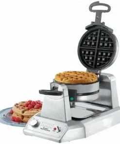 Best Sale ???? Waring Commercial Double Belgian Waffle Maker Silver ⌛