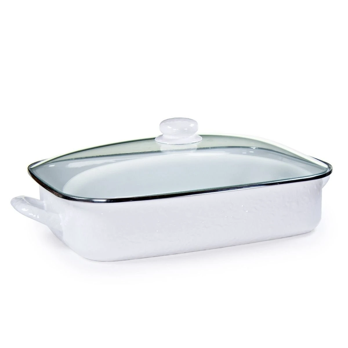 Discount ???? Golden Rabbit Enamelware 16" X 12.5" Roasting Pan With Lid | White White ❤️ 1 Discount ???? Golden Rabbit Enamelware 16" X 12.5" Roasting Pan With Lid | White White ❤️